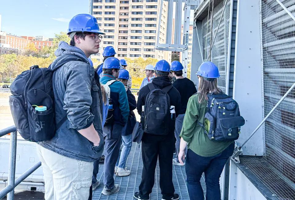 Photo of students from SUNY ESF taking a plant tour at our CenTrio Syracuse plant in Syracuse, NY.