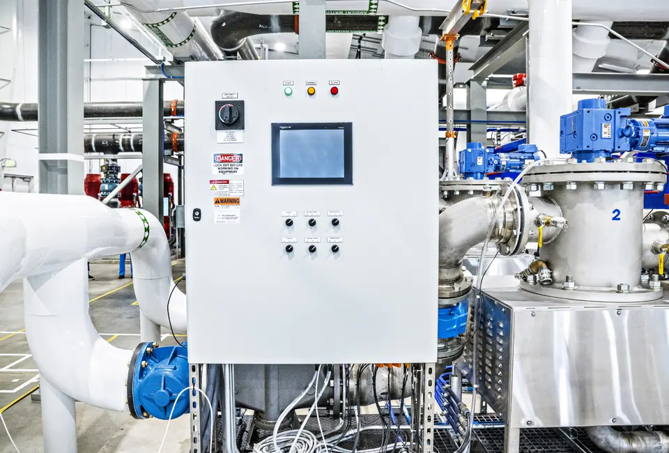 Close up of equipment from our CenTrio National Western Center plant in Denver, CO.